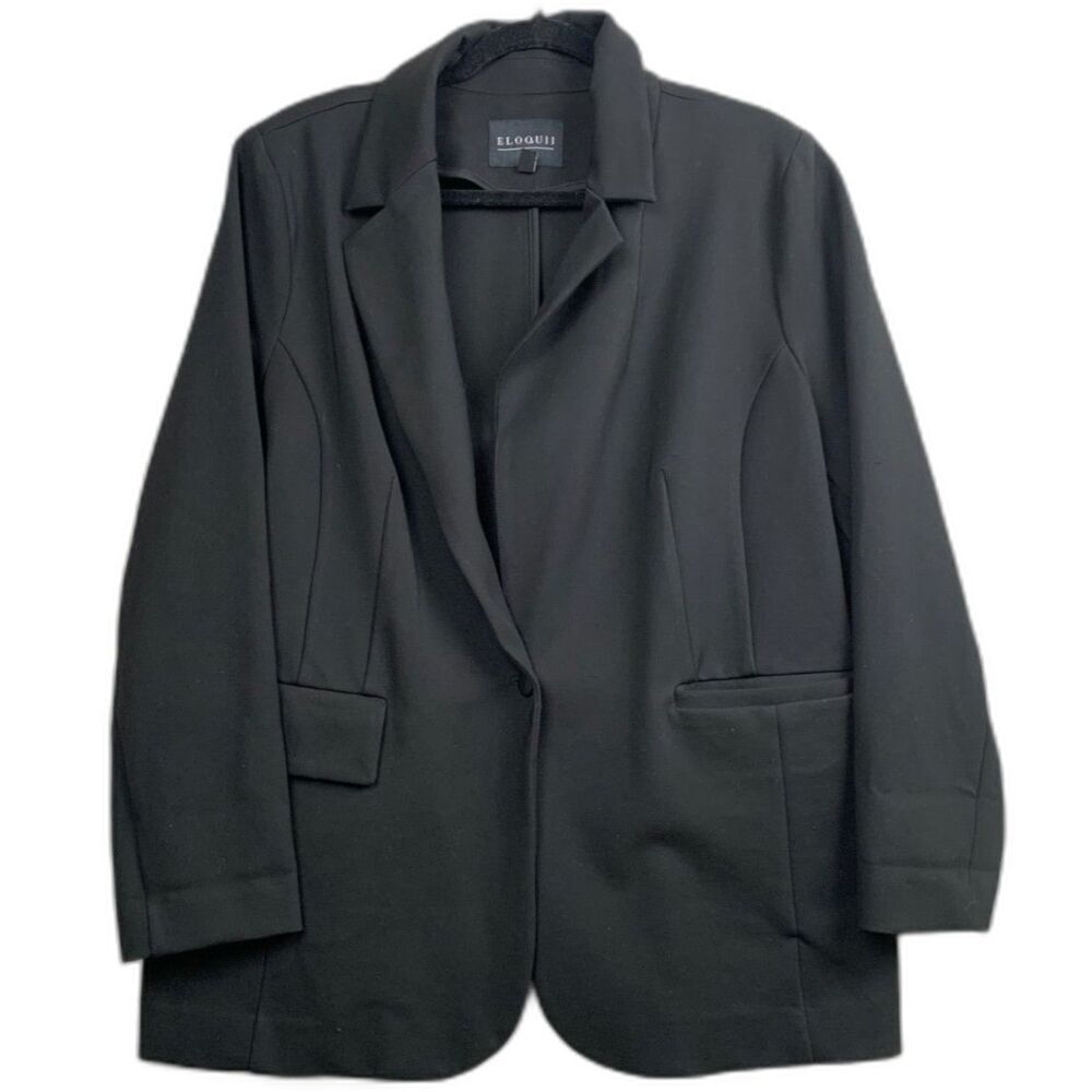 Eloquii SOPHISTICATED BUSINESS SCUBA BLAZER JACKET WOMENS Size 18 in BLACK 39180